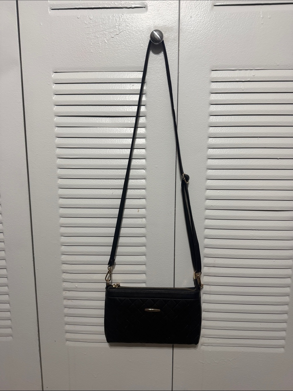 Black Quilted Crossbody Shoulder Bag